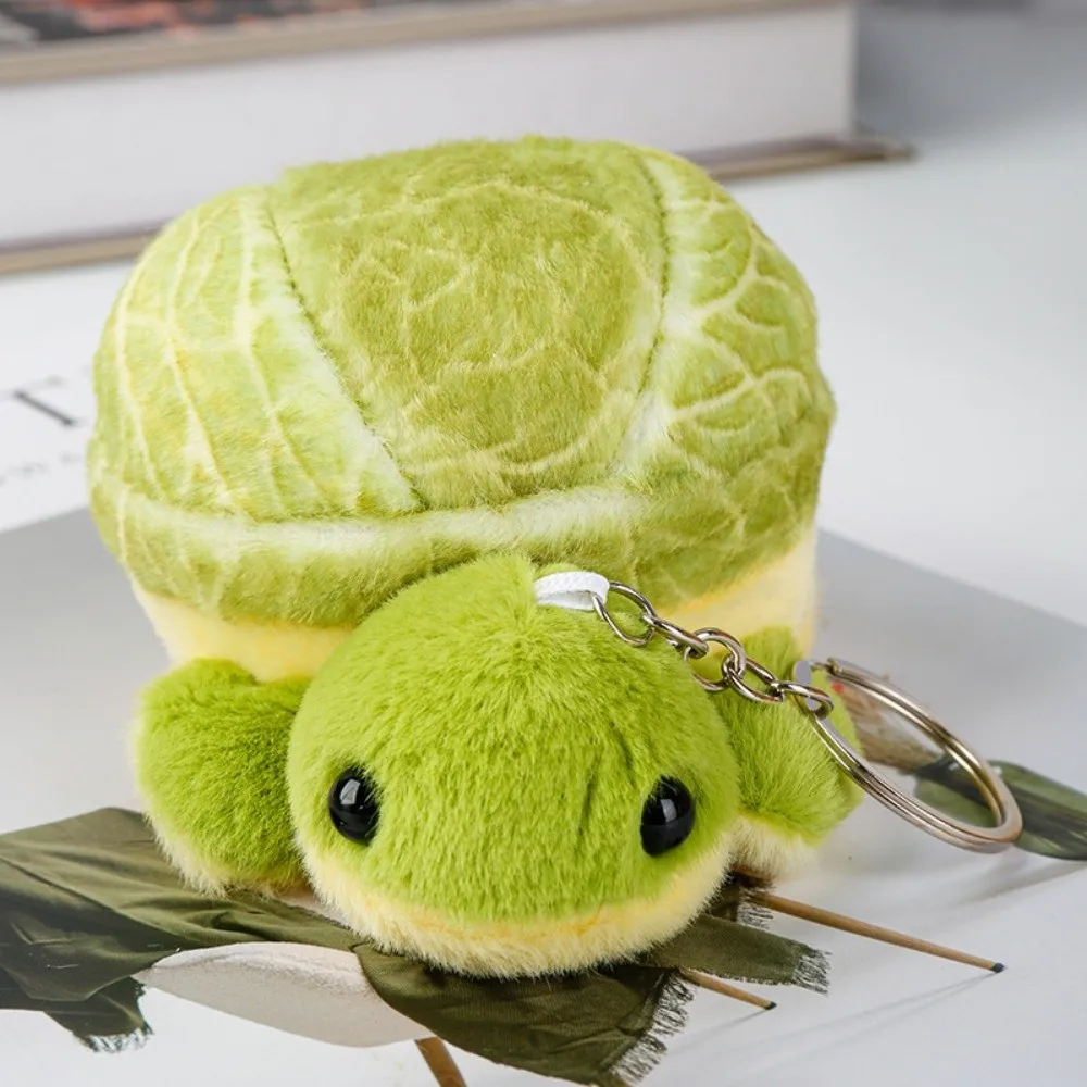 

Vegetable Texture Purtle Plush Keychain Animal Cartoon Plush Turtle Key Ring Cotton Soft Green Turtle Doll Key Ring Female Girls