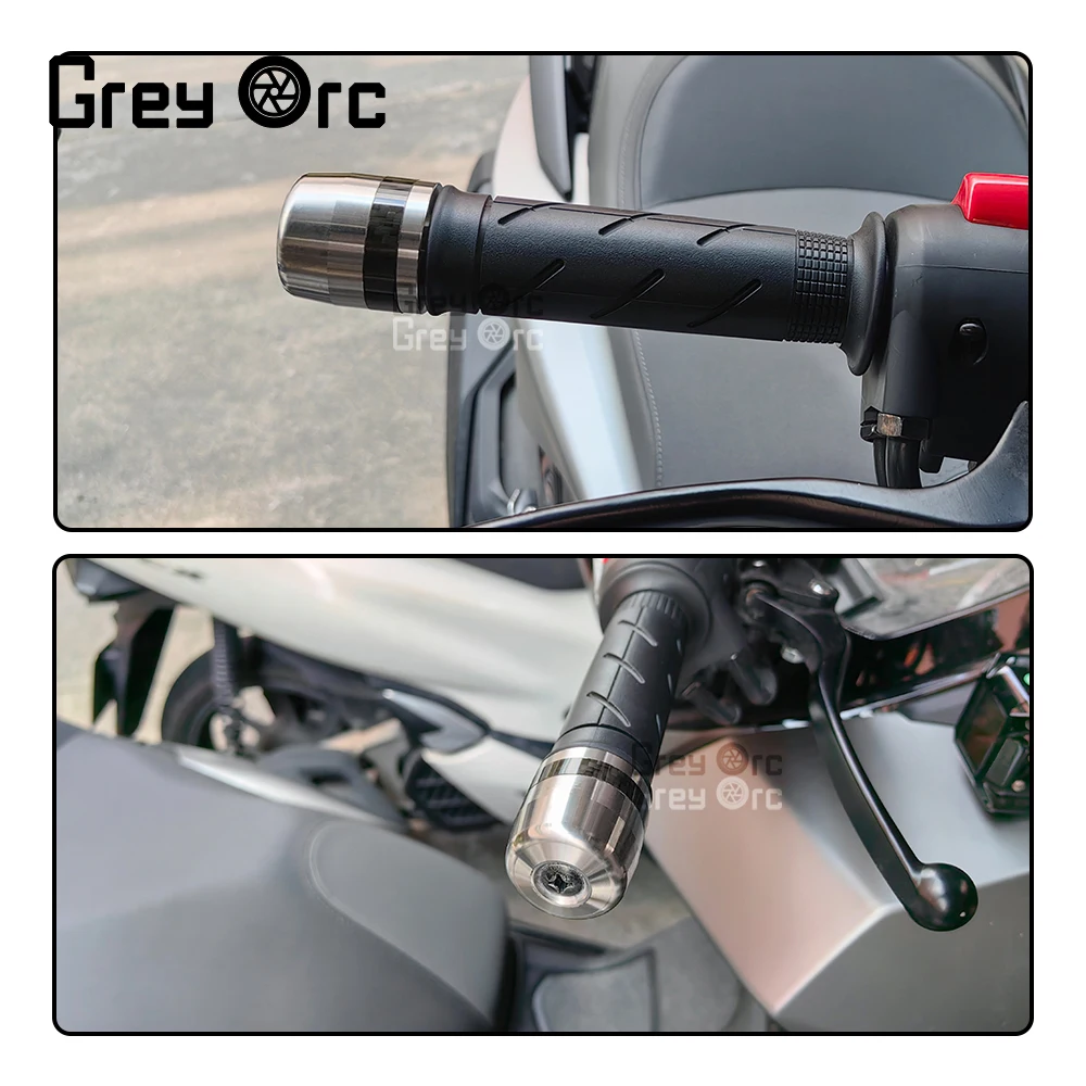 Carbon Stainless Steel Handlebar Grips Ends Handle Hand Bar Cap Slider For Honda Wing Nss350 Cb400f Cb400x Pcx150 Pcx160