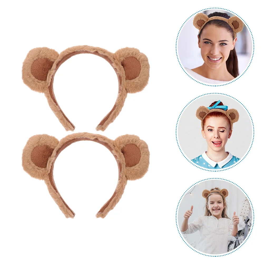 2 pçs headbands urso festa favores fofo vestido compacto fornecimento de cabelo animal headwear para