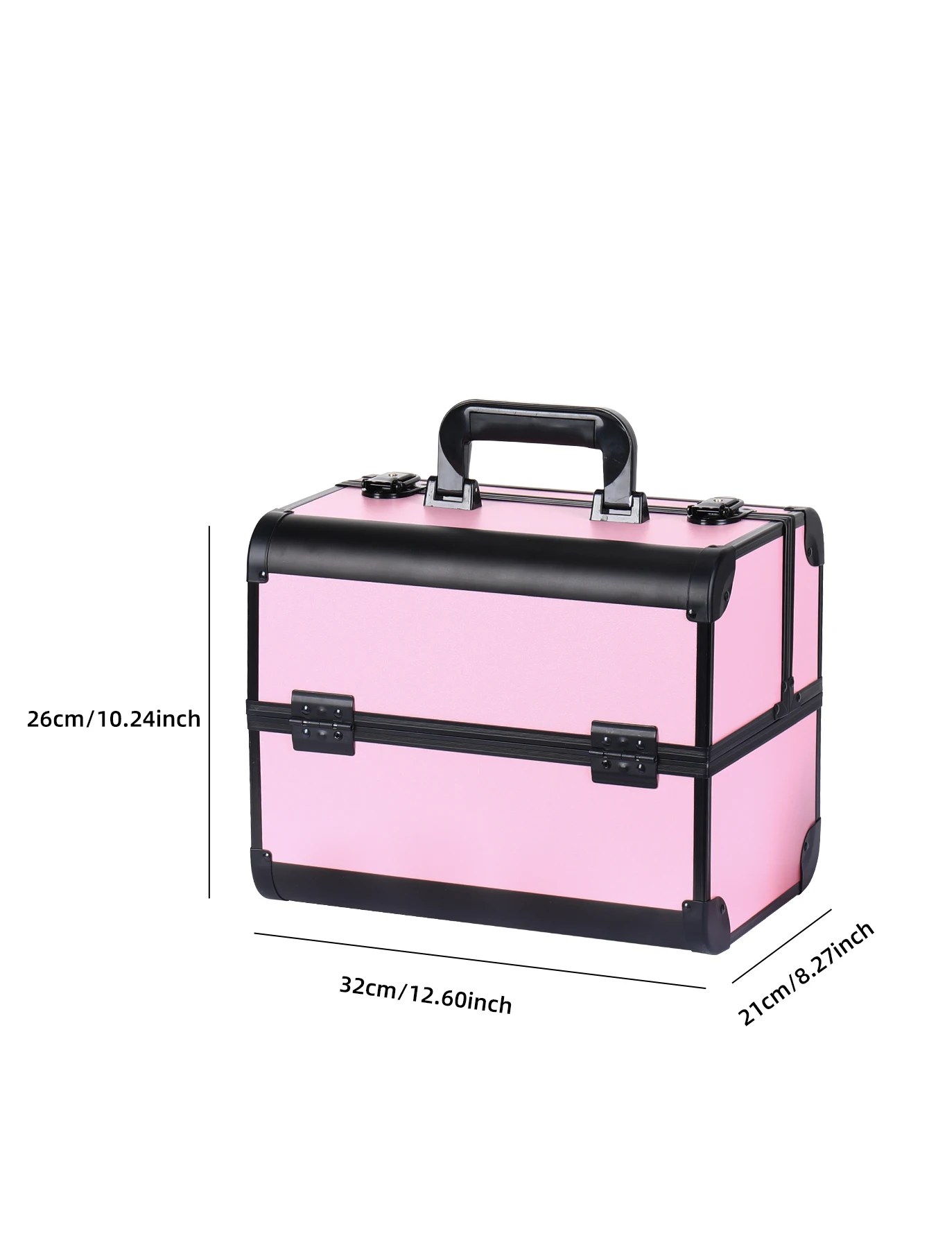 Makeup Train Case Aluminum Alloy Case Pedicure Tool Box with Handle Cosmetic Box Portable Makeup Case Organizer