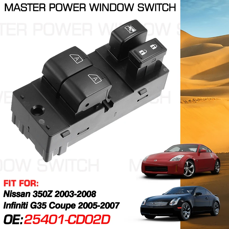 

Electric Master Window Control Switch 25401-CD02D 16 Pins For Nissan 350Z 2003-2008 For Infiniti G35 Coupe 2005-2007 25401CD000
