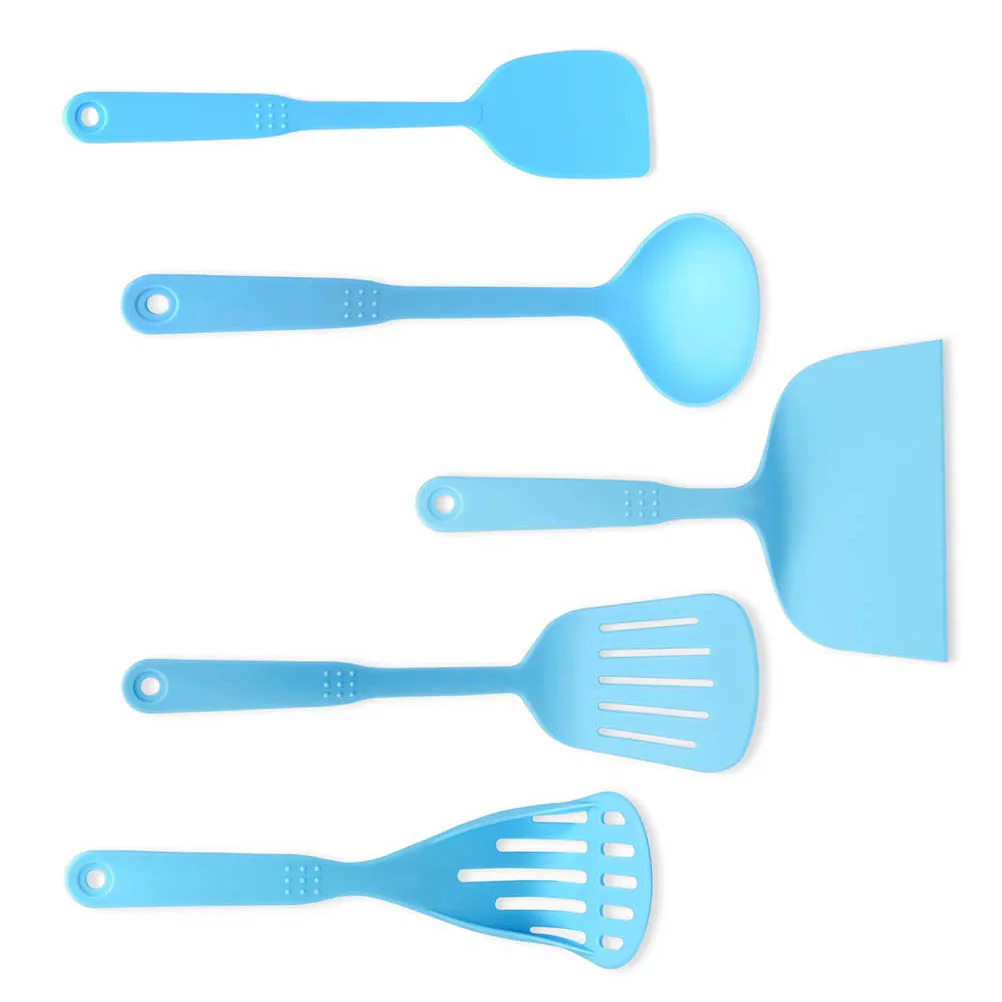 

5 pcs Kitchen Utensils Set Non-stick Nylon Cooking Tools Spoon Ladle Pasta Fork Slotted Spoon Spatula Kitchen Wares