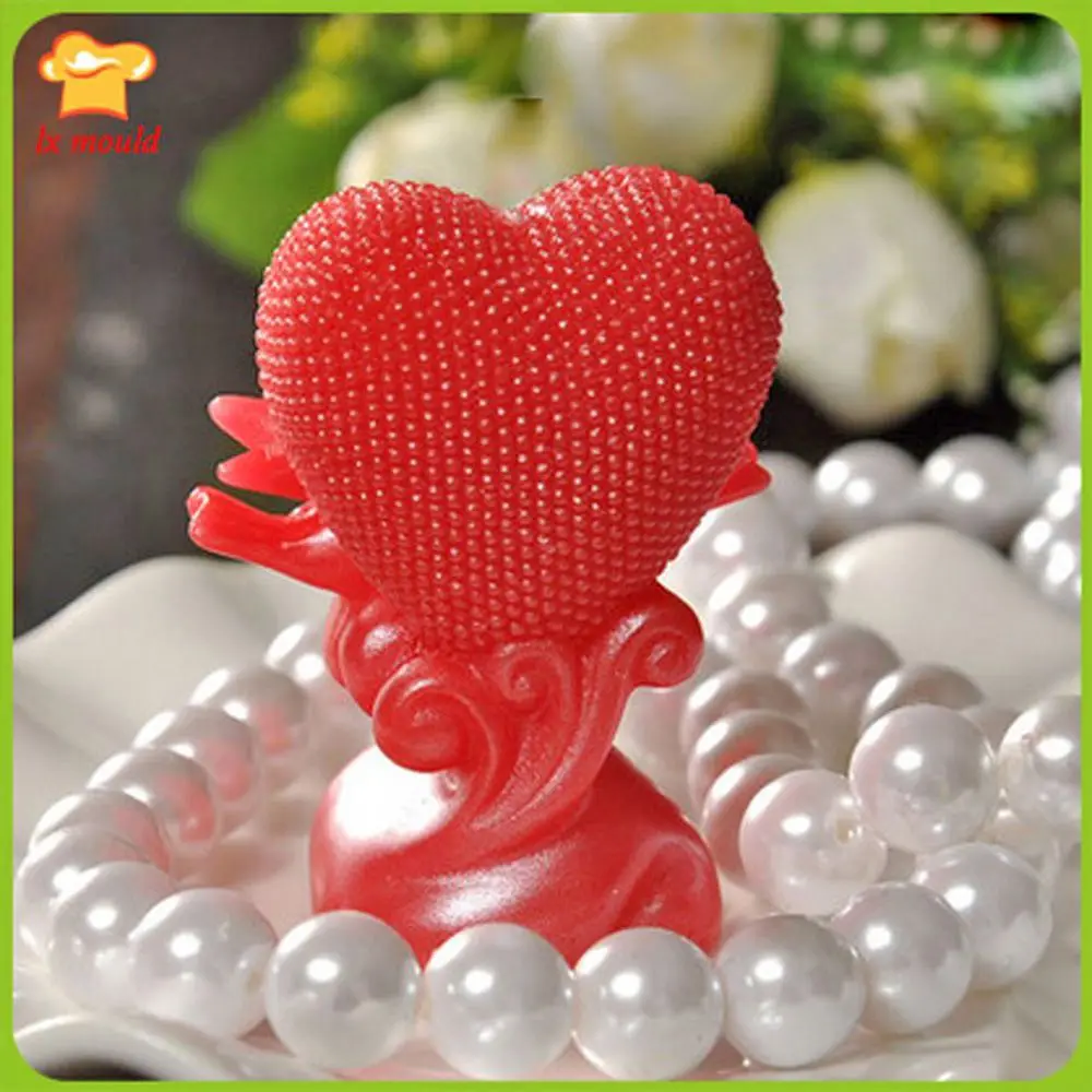 3D Heart Shaped Silicone Molds DIY Handwork Valentine's Day Chocolate Soap Dove Candle Moulds for Crafting