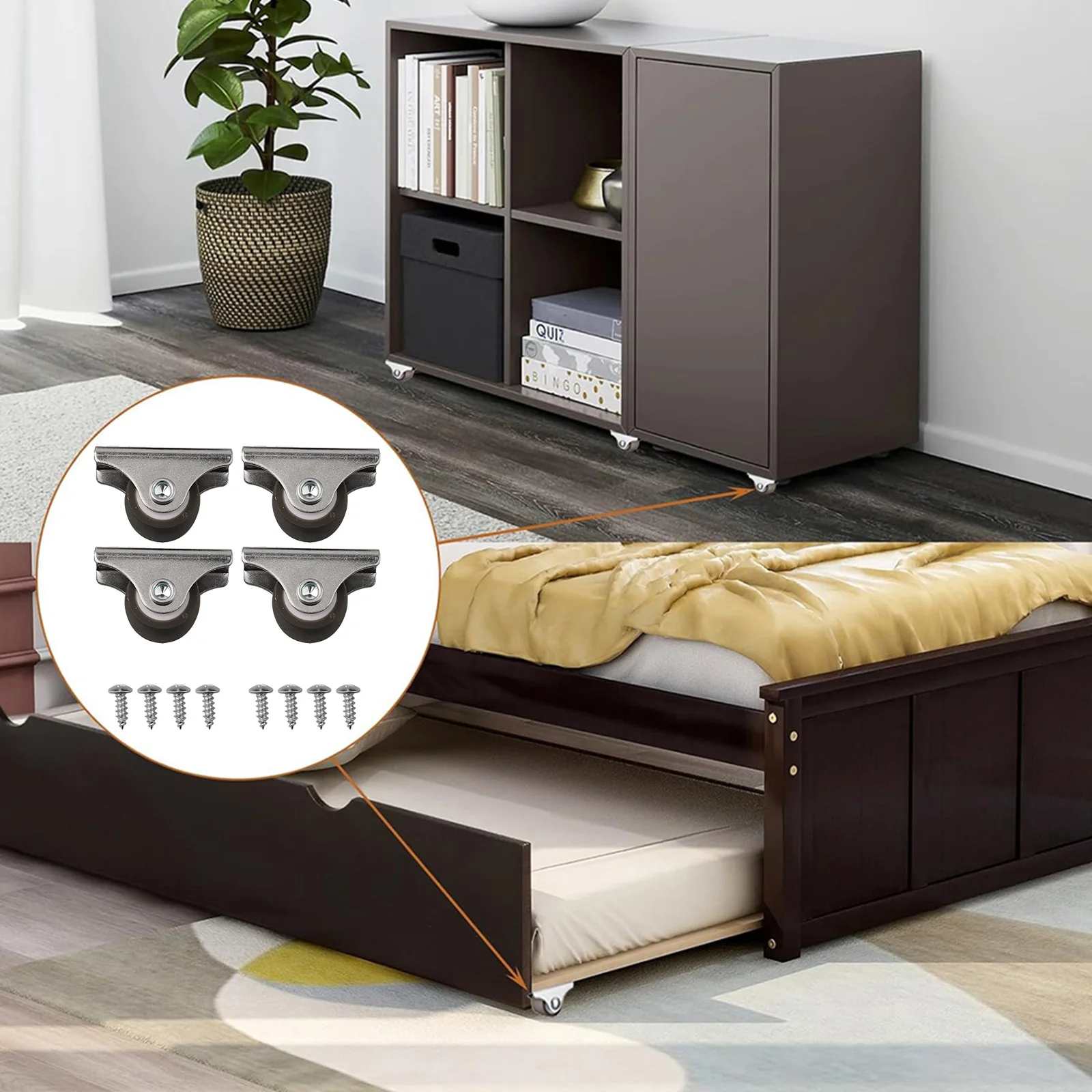 For Cabinet For Furniture Ball Bearing Casters Furniture Casters Home Office 4.3x2.5x2.7cm Compact Design Easy Installation