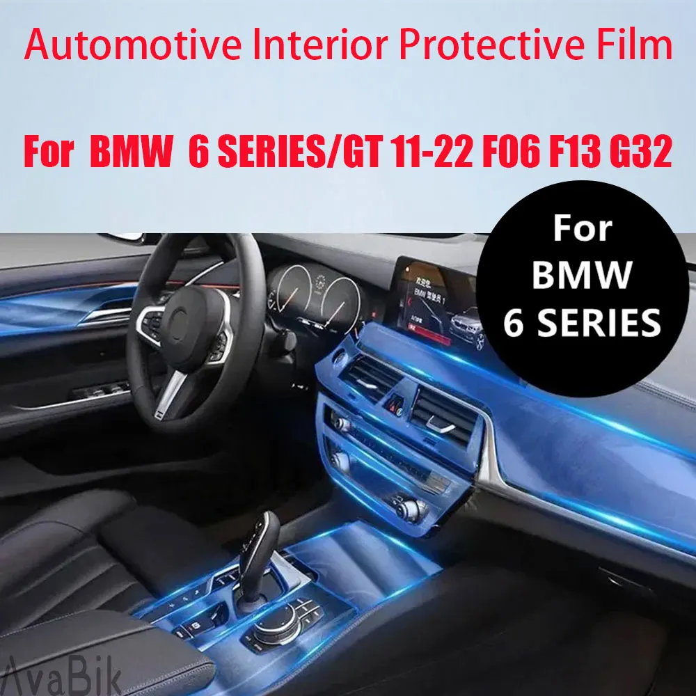 Pre-cutting Automotive Interior Protective Film for BMW 6 SERIES/GT 11-22 F06 F13 G32 Center Console TPU PPF Anti-scratch Repair