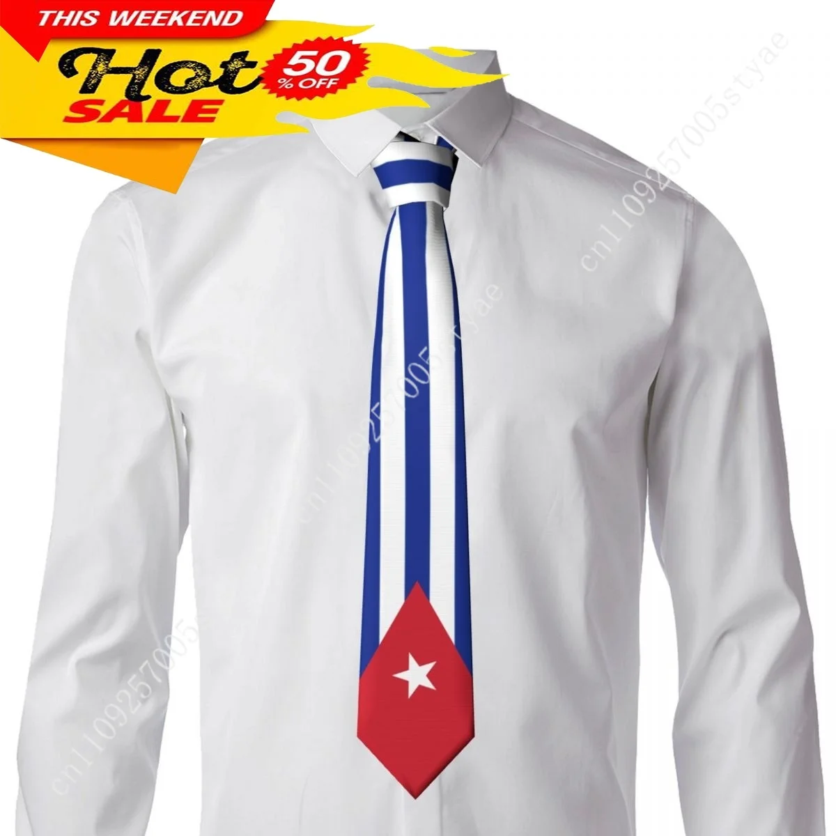 Cuba Flag Tie Emblem Necktie Men Women Neck Ties Casual Plaid Tie Suits Slim Wedding Party Business Necktie Gravatas