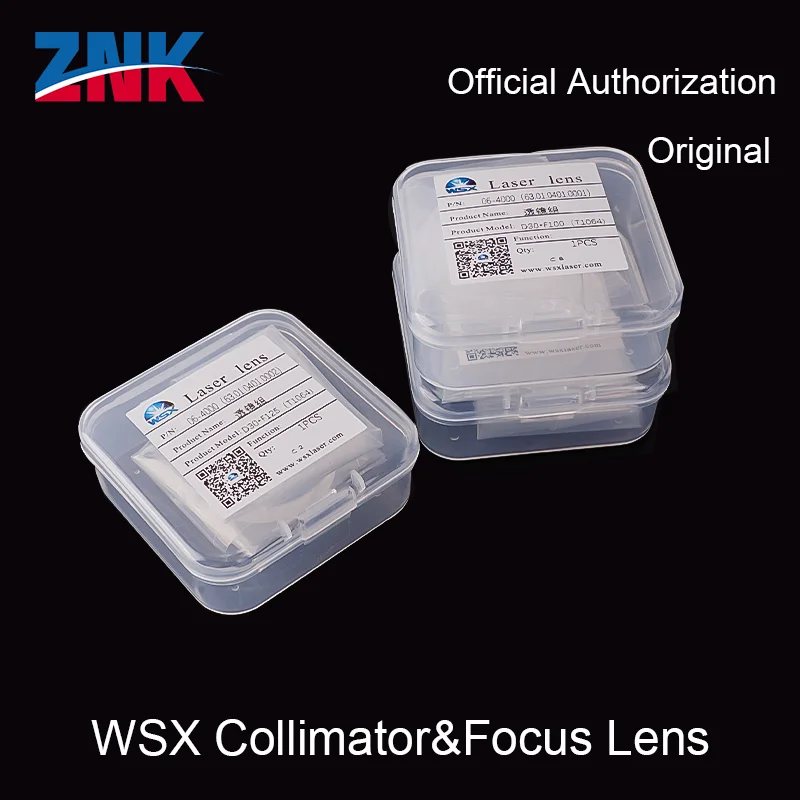 ZNK Original WSX Collimator&Focus Lens D30F100/125/150 1064nm Quartz Fused Silica For WSX Laser Head KC13 KC15 NC30