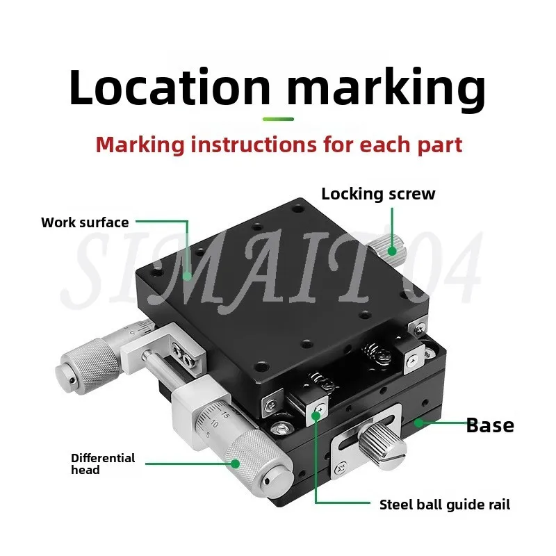 XY-Axis Moving Optical Platform LGY40/60-C-L-R Micrometer Fine-Tuning Steel Strip Ball Manual Displacement Slide Table