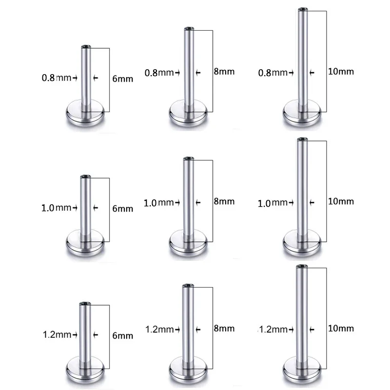 F136 Titanium Lip Stud Woman Piercing Ear Labret Stud Ring Nasal Nail Cartilage Helix Lobe Conch Earring Sexy Body Jewelry