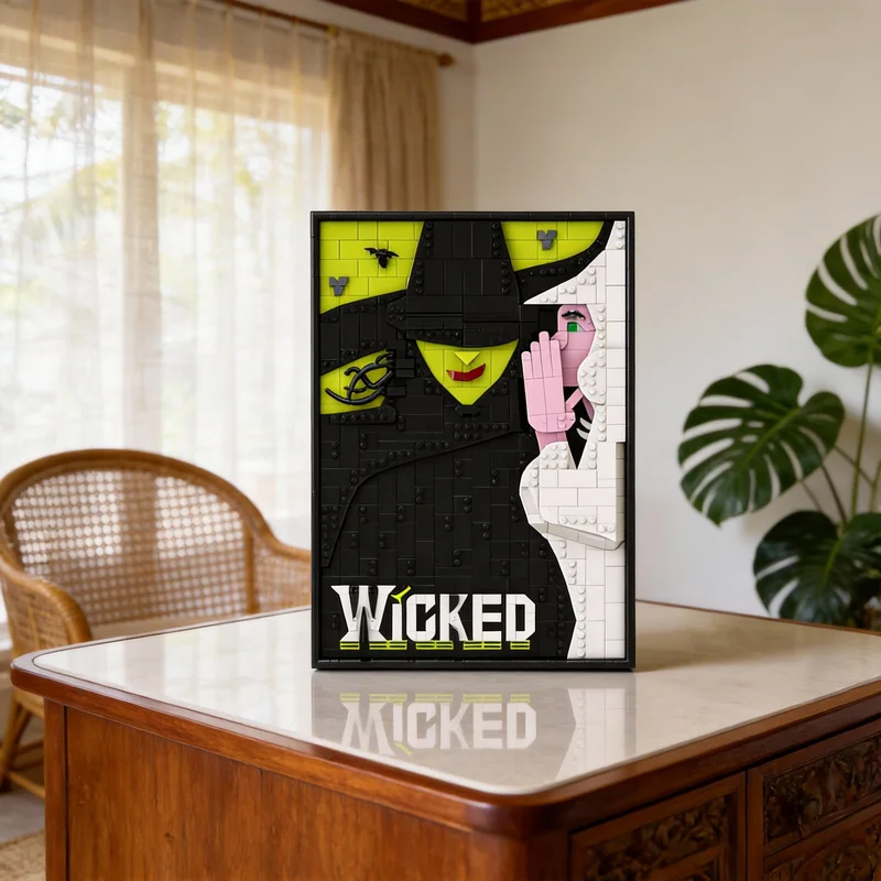 911pcs MOC Wicked Poster Art Model Building Blocks Living Room Decor, Bedroom Decor, Office Decor, Home Decor Display Model Gift