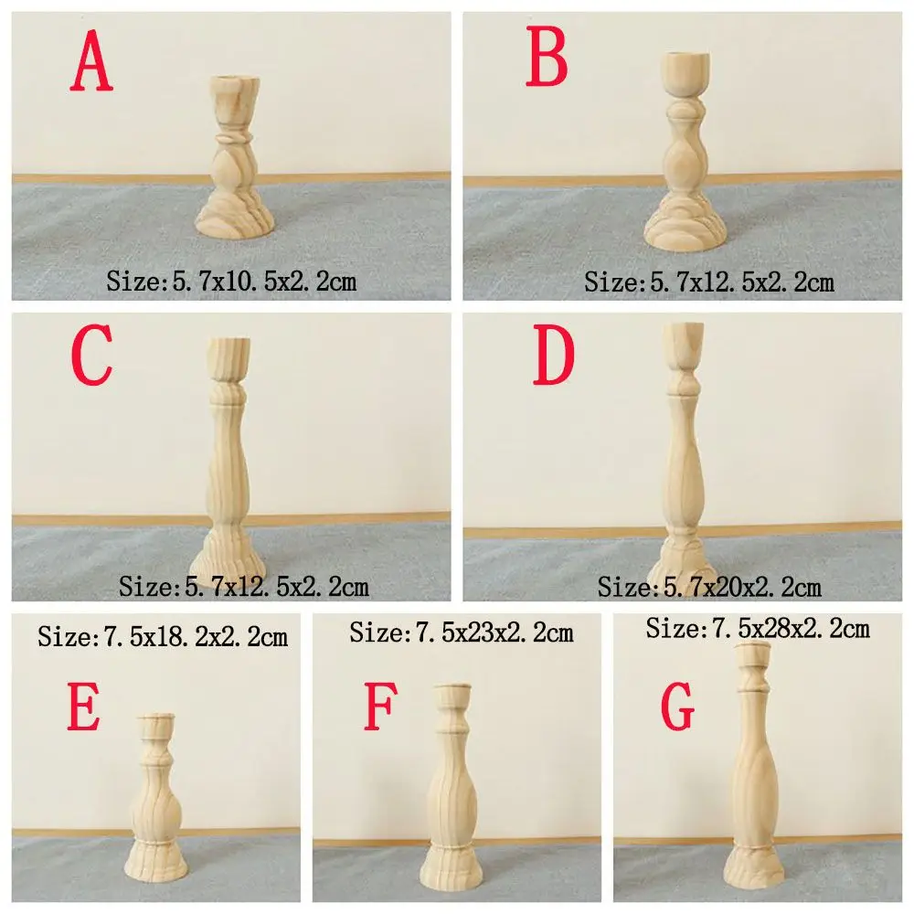 파티용 미완성 캔들 스탠드, 홈 웨딩, 미도색 레트로 우드, 클래식 촛대 홀더