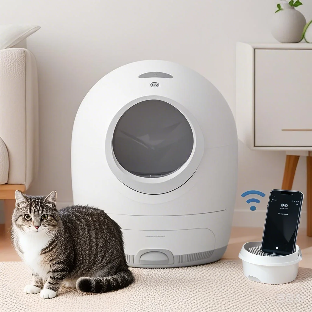 

STLF Automatic PP Plastic Smart Toilet Cat LitterS Box with UV Sterilization & Splash-Free Upgrade Easy Clean Scooping Accessory