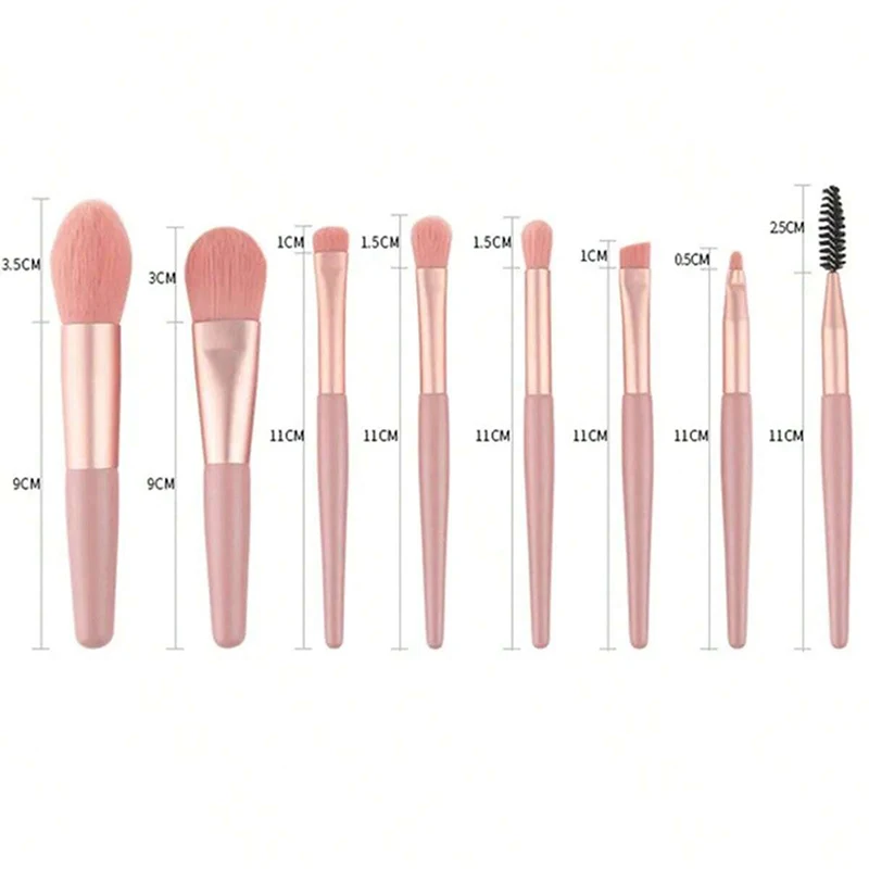 Conjunto de pincéis de maquiagem, 8 peças, corretivo, blush, pó solto, sombra, iluminador, base, ferramentas de beleza