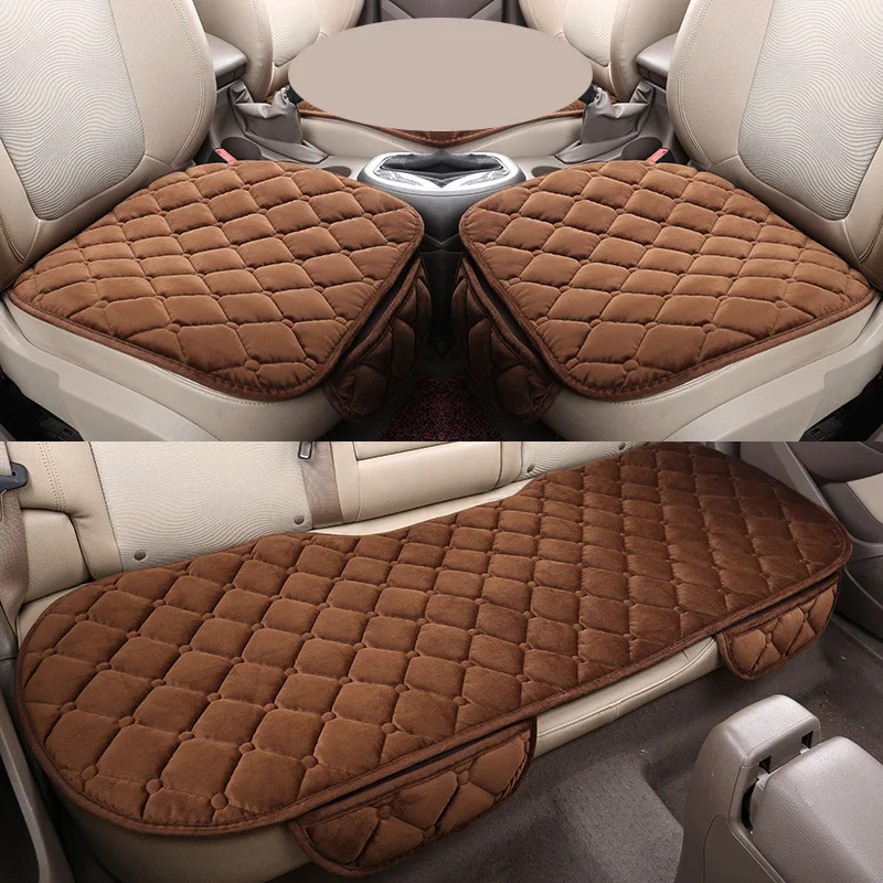 

Wholesale Comfortable Plush Warm Plush Car Seat Cushion Three Piece Velvet Seat Cushion Car Supplies