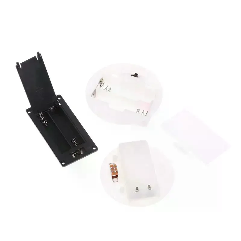 1/5Pcs 2 AAA/AA 3V Battery Case With Switch Cover Round Embedded Battery Holder Battery Storage Boxes Switch Socket Container
