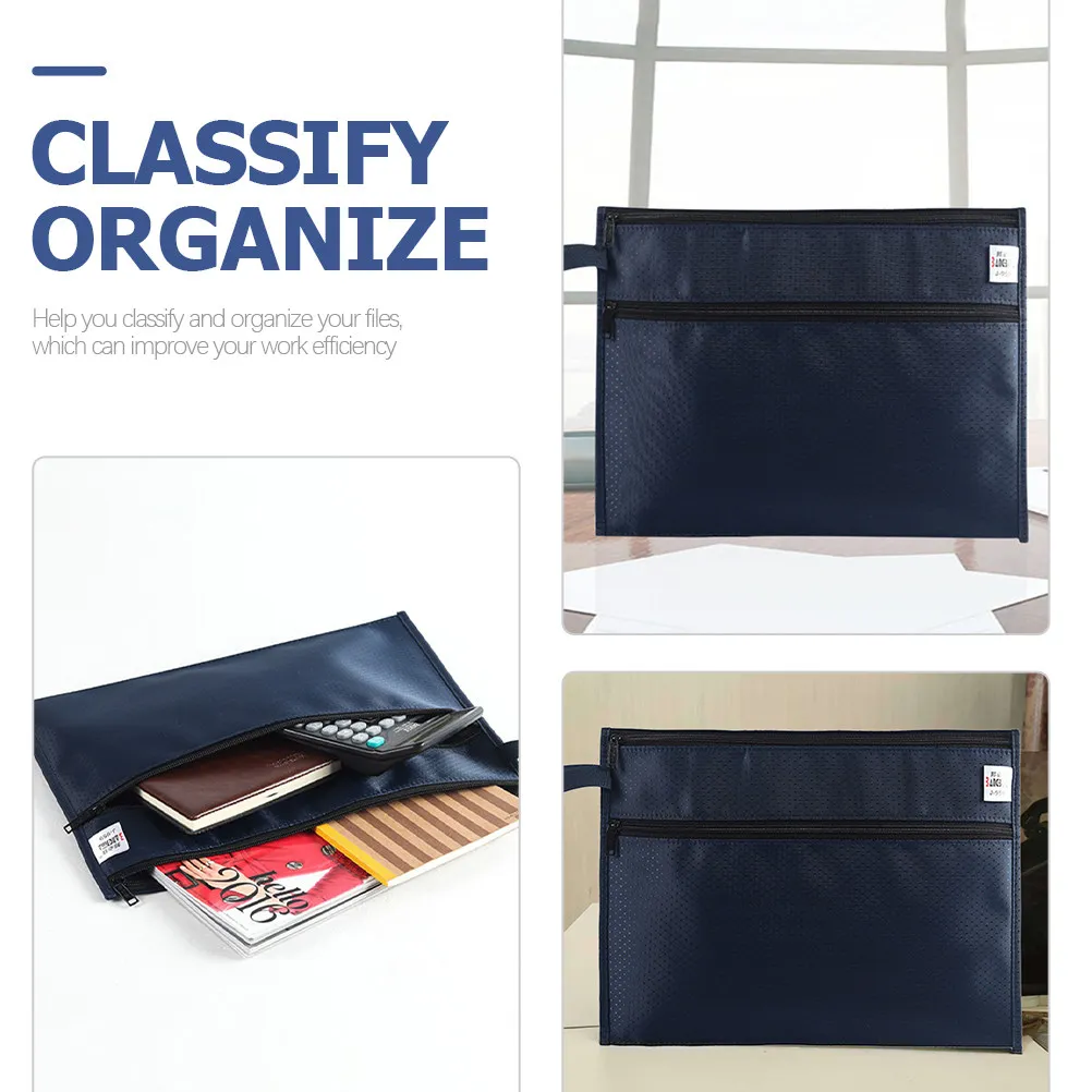 

Водонепроницаемая сумка для документов на молнии, большая папка для хранения документов из ткани Оксфорд, органайзер для офиса и путешествий, портативный держатель для документов
