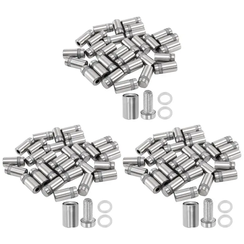 RMWIN-90 Pieces 12 X 22Mm Stainless Steel Spacer Glass Holder Sign Mounting