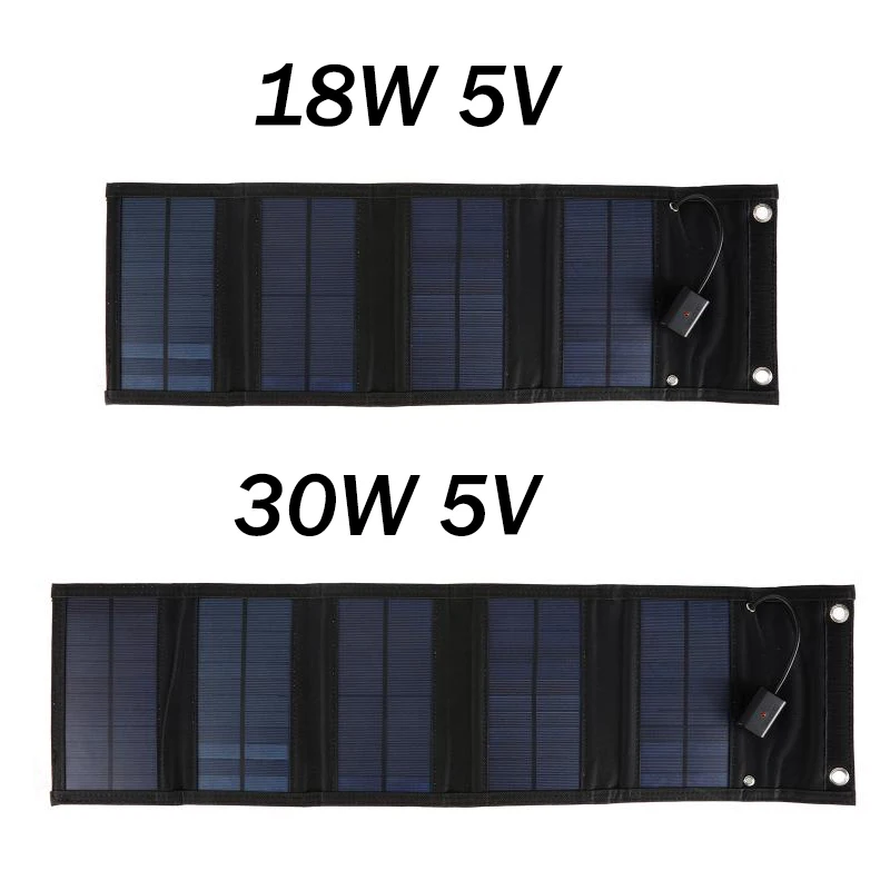 Panel Solar plegable para exteriores, Panel Solar monocristalino portátil de 30W, cargador para iluminación de teléfono móvil, carga de emergencia para acampada