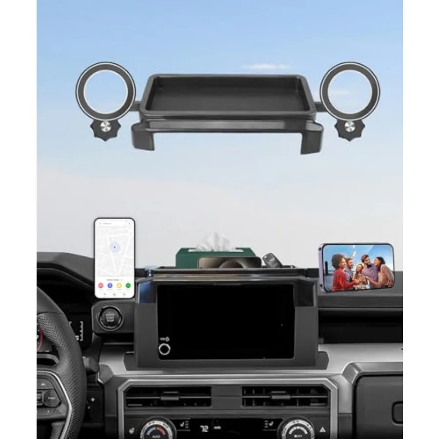 

Car Phone Holder for Toyota Tacoma 2024 2025 2026 Accessories Magnetic Cell Phone Mount Apply to 8 Inch Screen Fixed Clip Hands