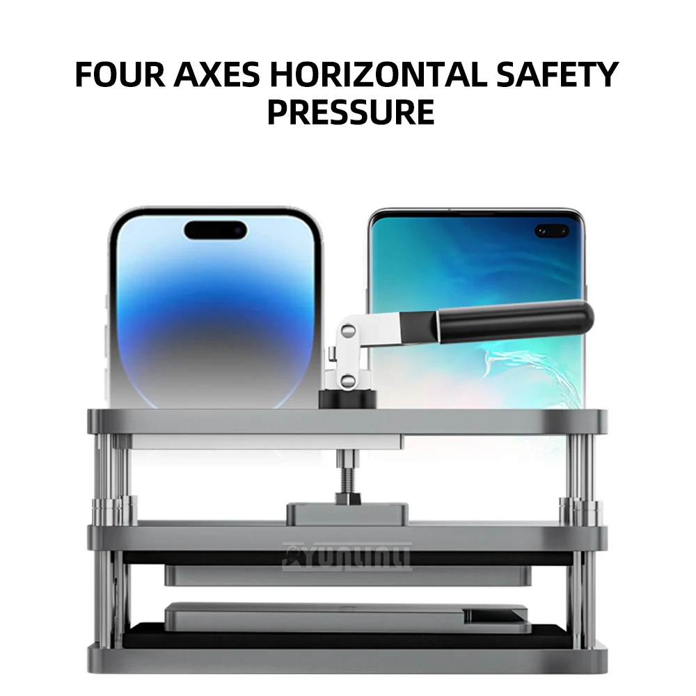 Máquina de imprensa multifuncional com display digital, tela de telefone, capa traseira, ferramenta de manutenção, equipamento de reparo de rotação para eletrônico