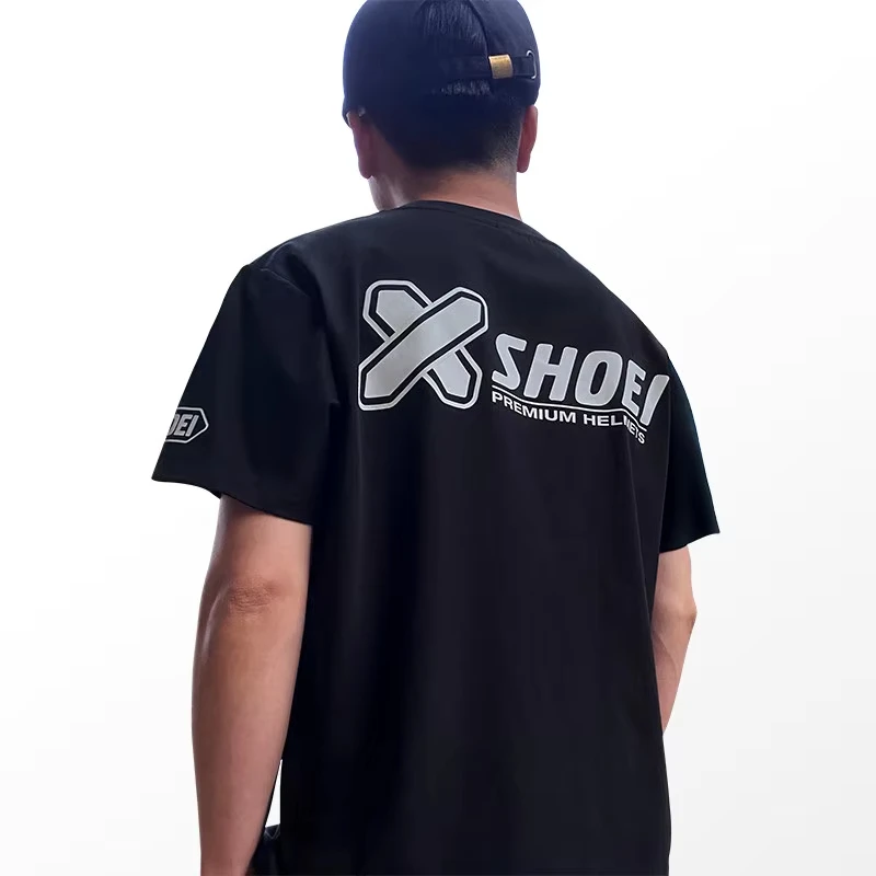 Top Japanese Safety Helmet Brand Racing Heavy Motorcycle Peripheral Style T-Shirt Men Women Graphic Tee Cotton Summer Streetwear