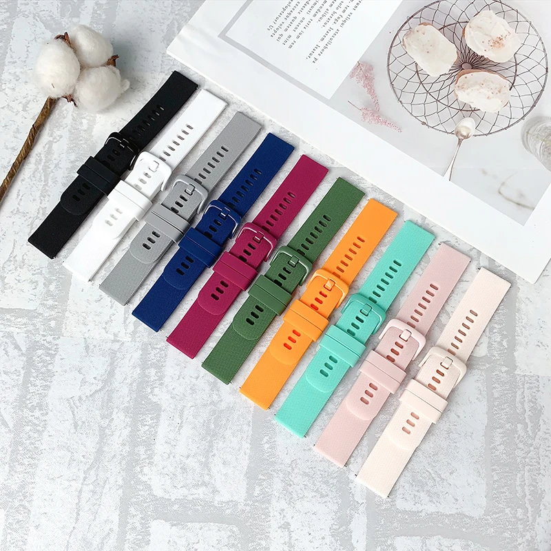 Watch Straps 20mm 22mm Quick Release Silicone Band Soft Wristband for Huawei Samsung Xiaomi Amazfit Garmin Universal Smartwatch