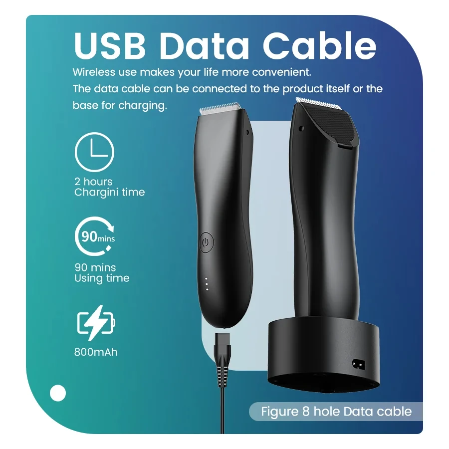 ماكينة قص شعر الجسم الكهربائية المقاومة للماء، ماكينة حلاقة خاصة للإبط والعانة للرجال #6