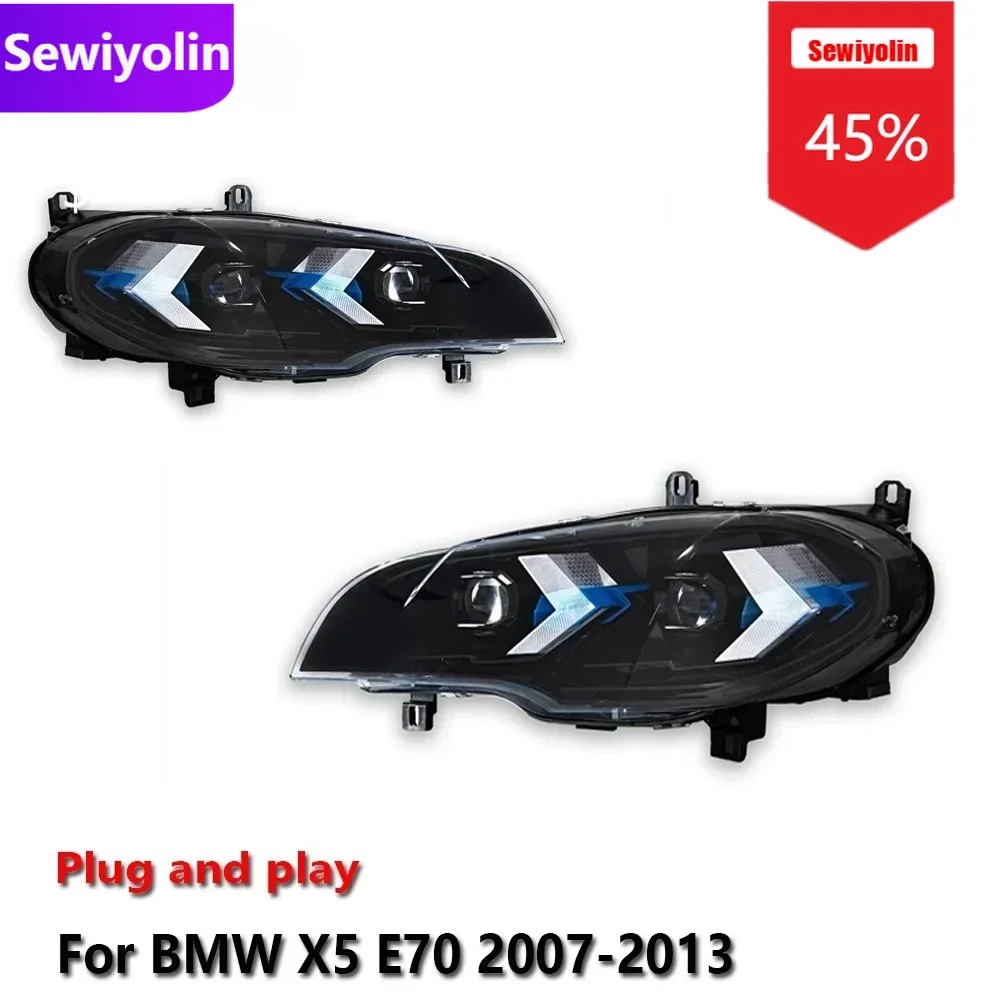 

Car DRL LED Headlight Light Assemblies For BMW X5 E70 2007-2013 Auto Fog DRL Brake Turn Signal Lamp Plug and Play