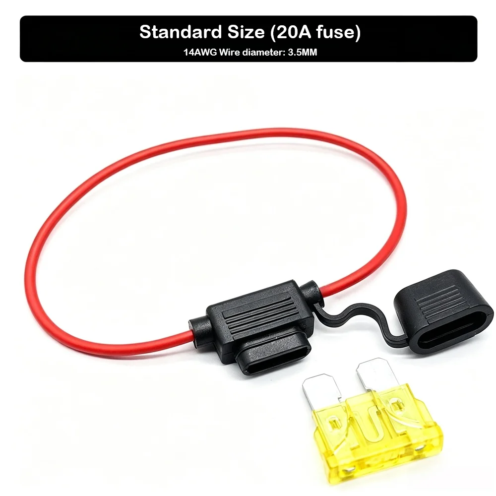 Wasserdichter 10/12/14/16/18AWG Schneidbarer Auto-Inline-Sicherungshalter 5A-50A Standard-/Mini-Sicherungen Sicherheit für Boote, Marinefahrzeuge, LKWs und Fahrzeuge – Detail 16