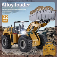 Huina 583 Large Remote-Controlled Loading Vehicle, Electric Alloy Engineering Vehicle Model, Toy Screw Screw Bulldozer Toys Gift