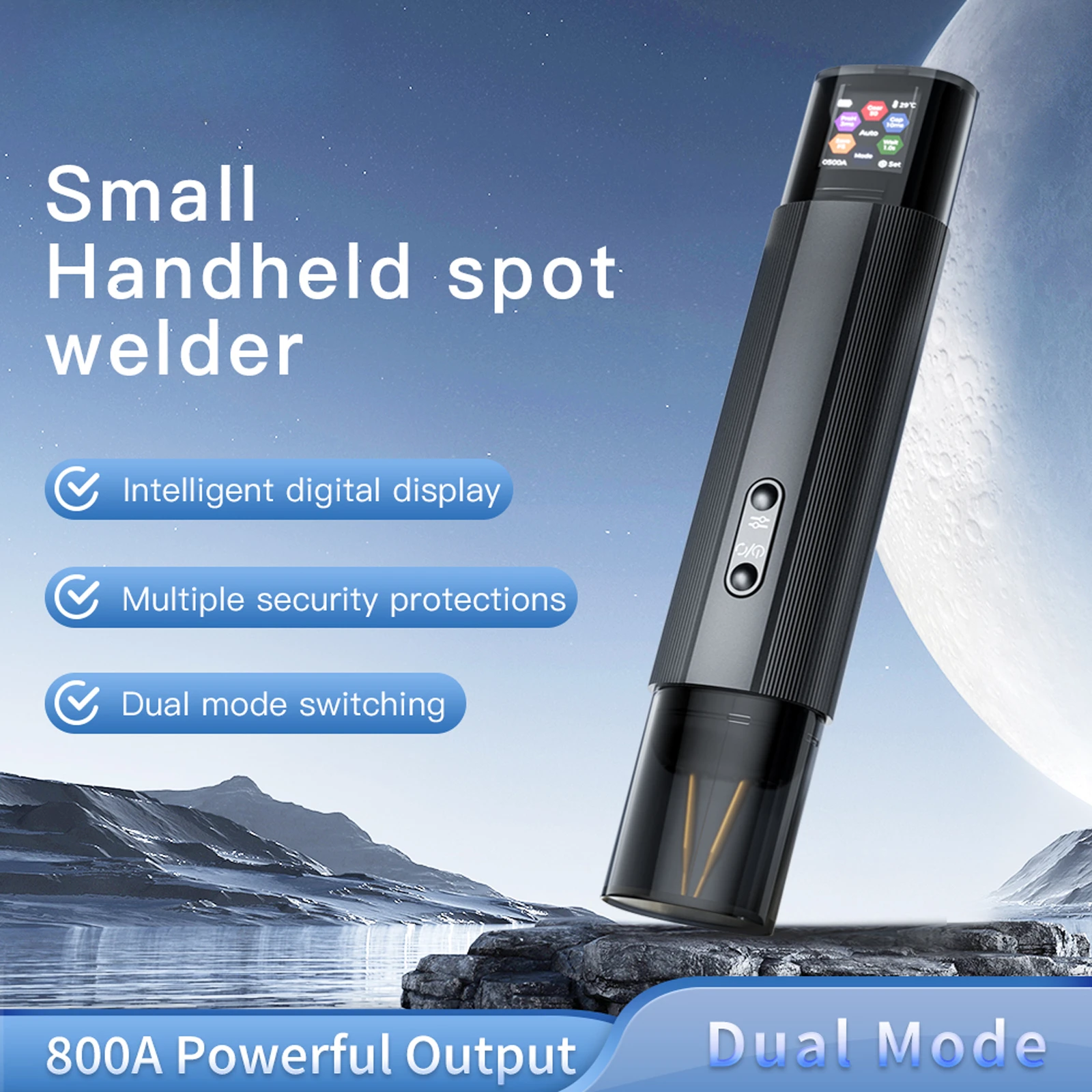 HU-10A Portable Handheld Spot Welder 18650 Battery DIY Welding Machine For 0.15–0.2mm Nickel Sheet Dual Pulse Auto Mode