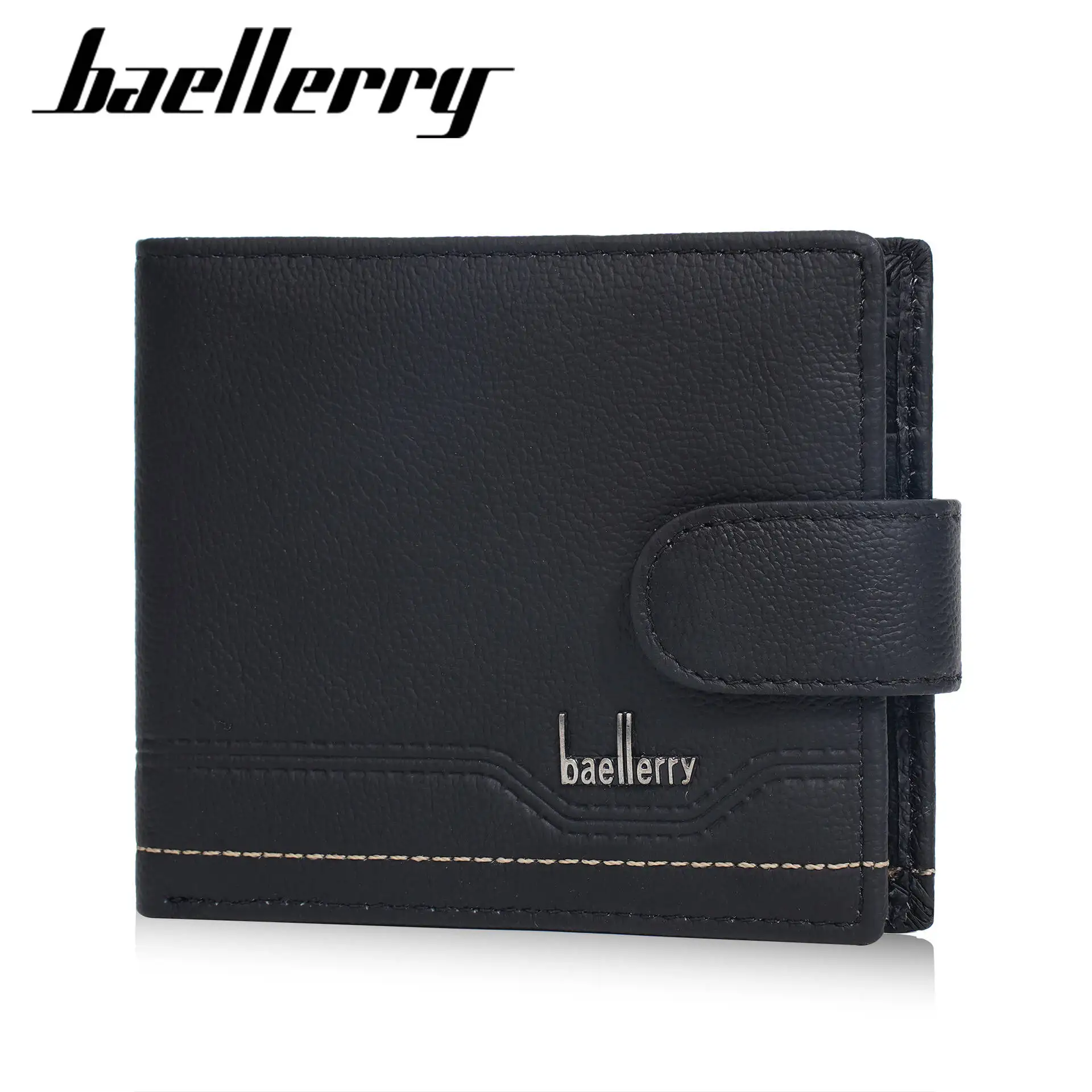 New High-end Genuine Leather Wallet For Men Short Style High-end Business Multi-functional Buckle Wallets Zipper Small Wallet