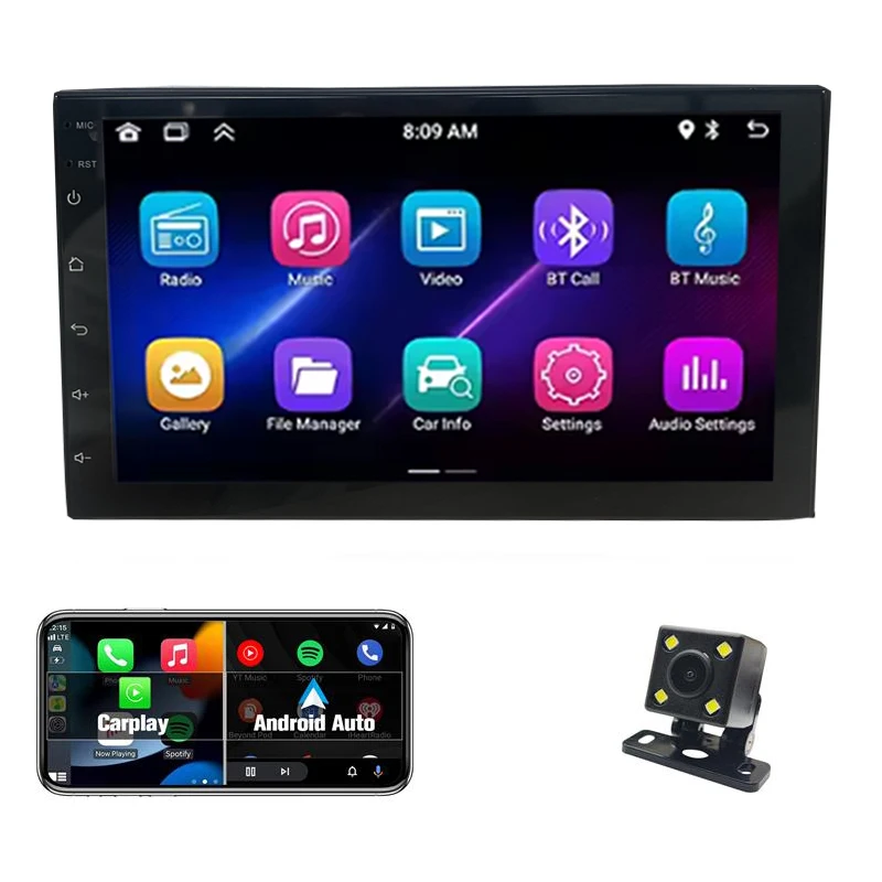 

Android car radio for General Purpose Full Touch stereo screen Carplay Android Auto Bluetooth GPS Navigation FM radio 7’ [2+32G]