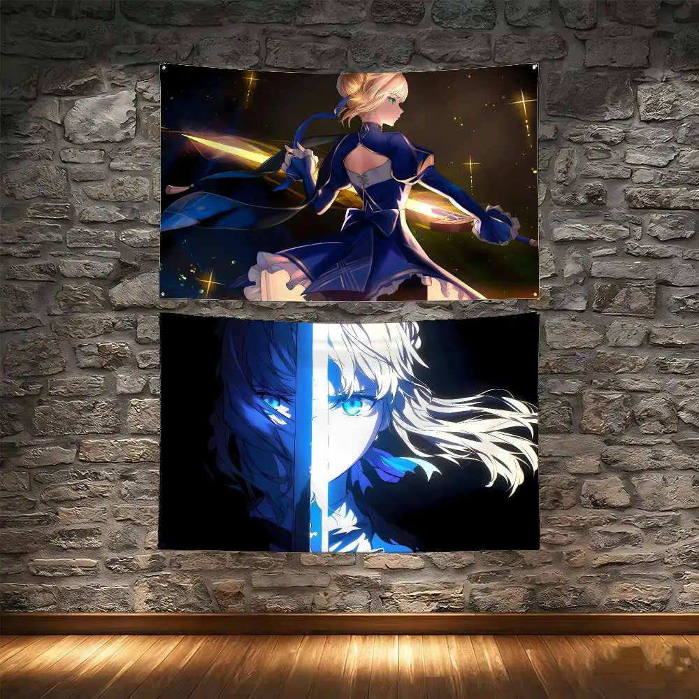 Dark Fantasy Anime F-Fate stay night Flags Tapestry Creative Pattern Photo Living Room Wall Art Party Outdoor Decor