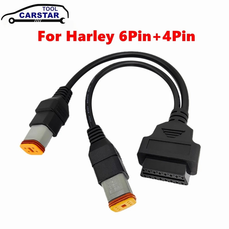 OBD2 Connector Universal K CAN For Harley 6Pin + 4Pin Two-in-one 2in1 Code Reader Adaptor OBD2 Diagnostic Scanner Adapter