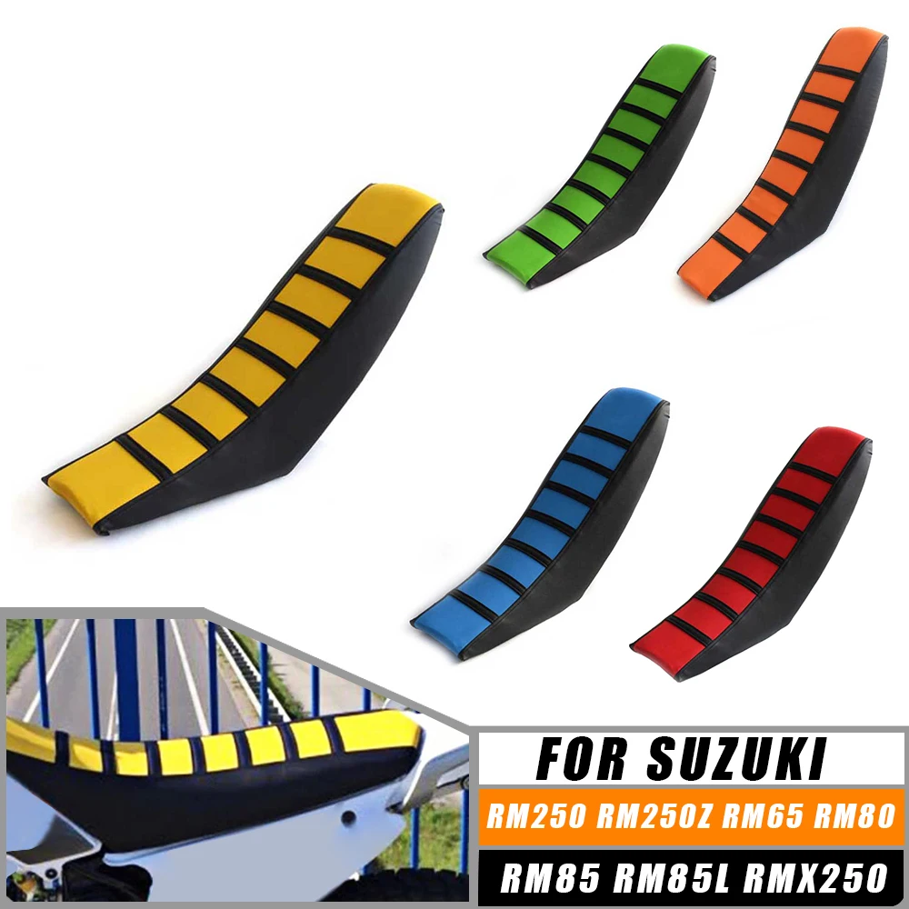 Для Suzuki RM250 RM250Z RM65 RM80 RM85 RM85L RMX250 Мотокросс Байк для беговых лыж Резиновый полосатый захват Мягкий чехол на сиденье Для Suzuki RM250 RM250Z RM65 RM80 RM85 RM85L RMX250 Мотокросс Байк для беговых лыж Резиновый полосатый захват Мягкий чехол на сиденье