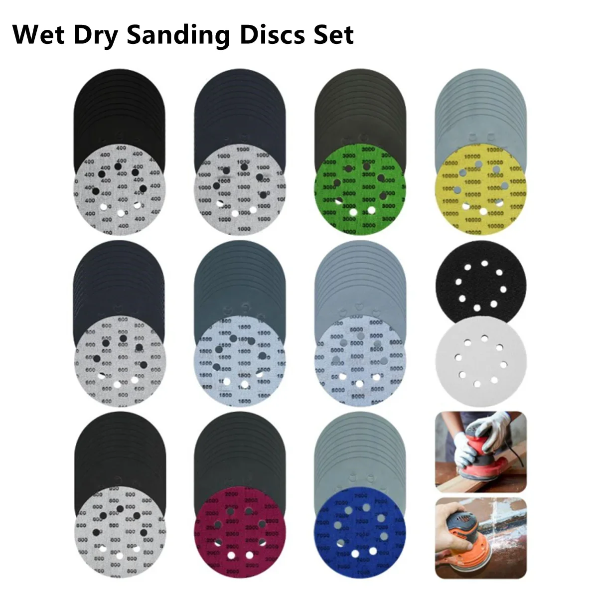 102pcs-5-inch-8-hole-sanding-discs-400-10000-grit-wet-dry-hook-loop-sandpaper-with-interface-buffer-pad-for-orbital-sander