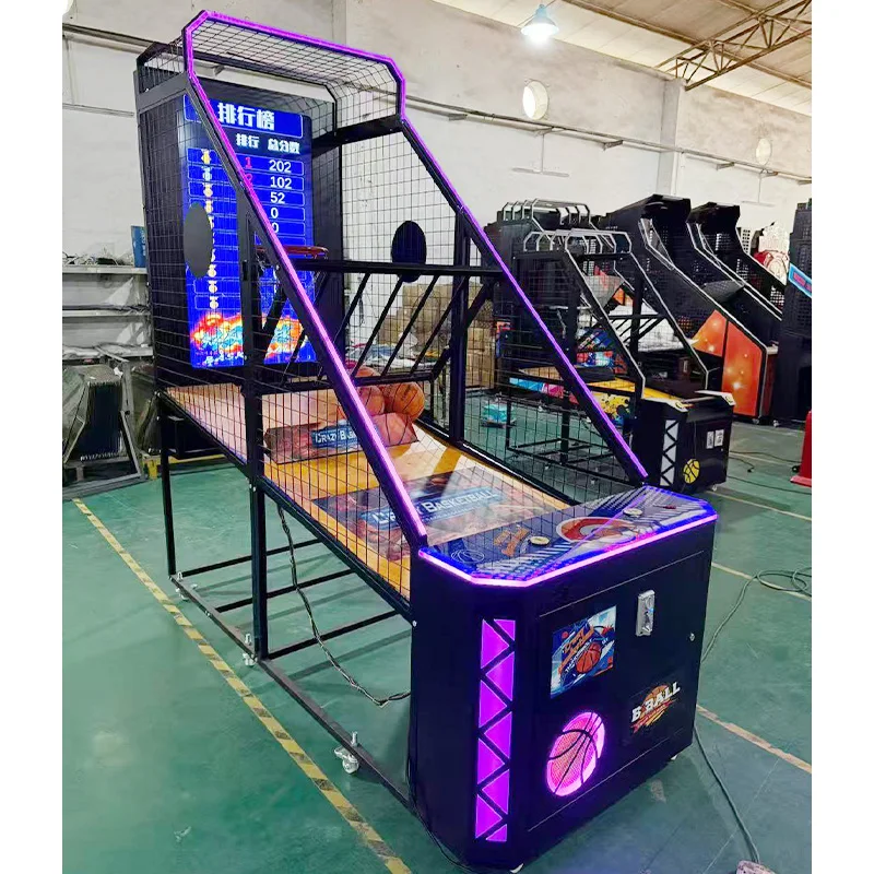 Game Commercial Coin Operated Basketball Arcade Machine with LED Lights & Electronic Scoring for Amusement Parkpromote sales