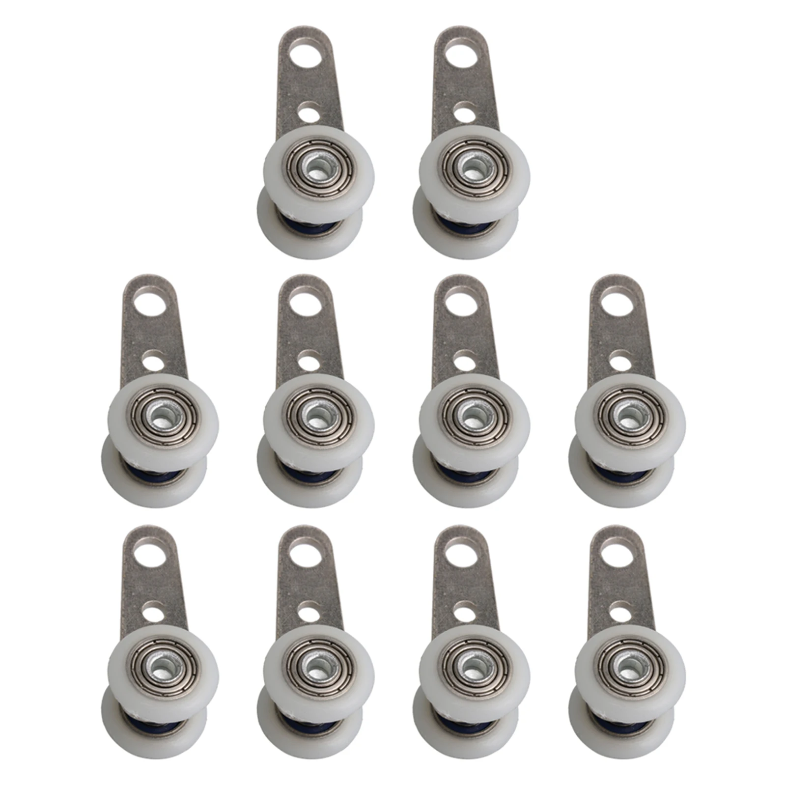 10PCS Hanging Wheel with Bearing Pulley Block for Glass Cabinet Bookcase