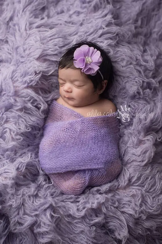 Newborn Baby Photography Props Mohair Swaddling Wrap Cloth Stretch Long Ripple Swaddle Blanket Photo Shoot