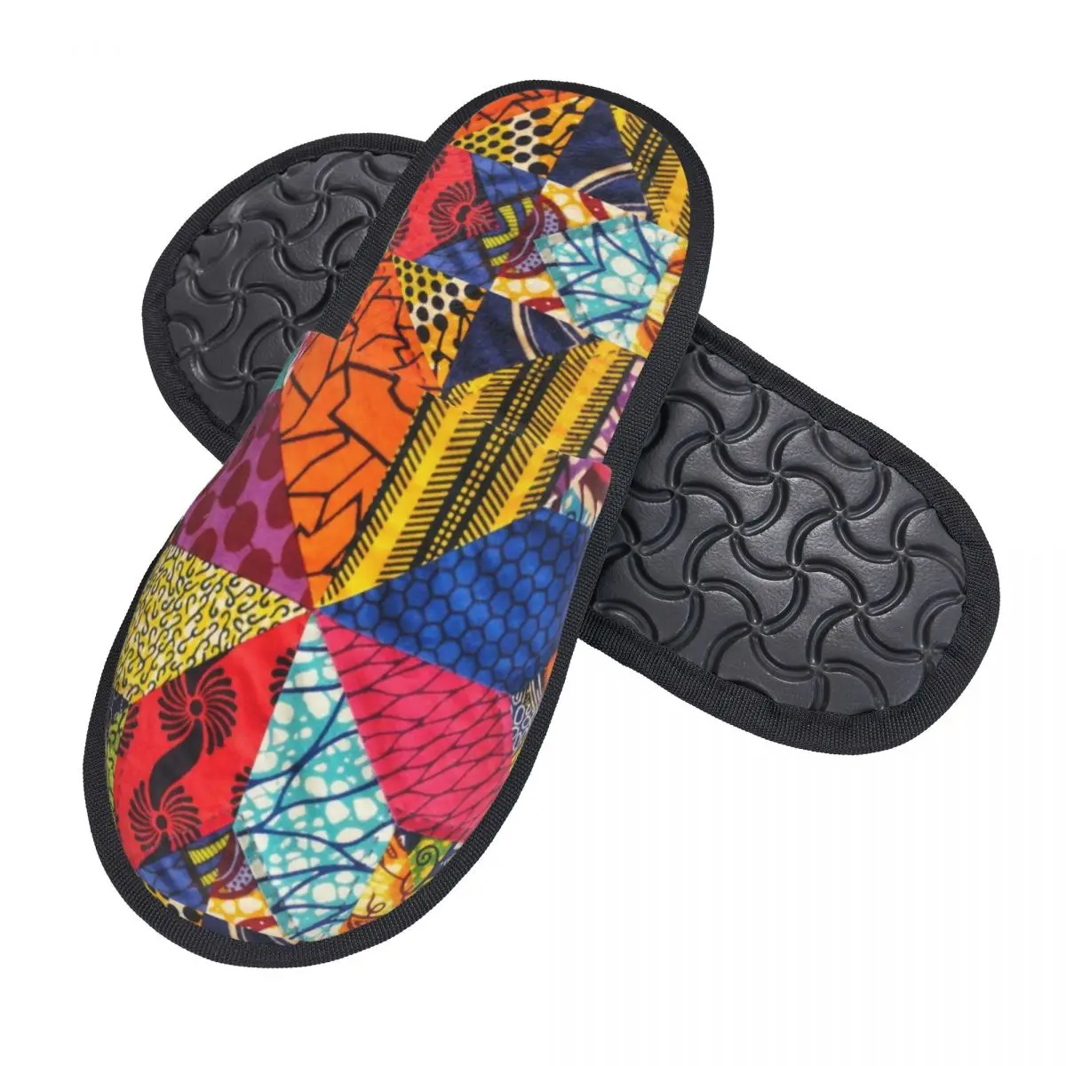 Custom Colorful African Ankara Prints Soft Memory Foam House Slippers Women Africa Tribal Art Cozy Warm Anti-skid Sole Slipper