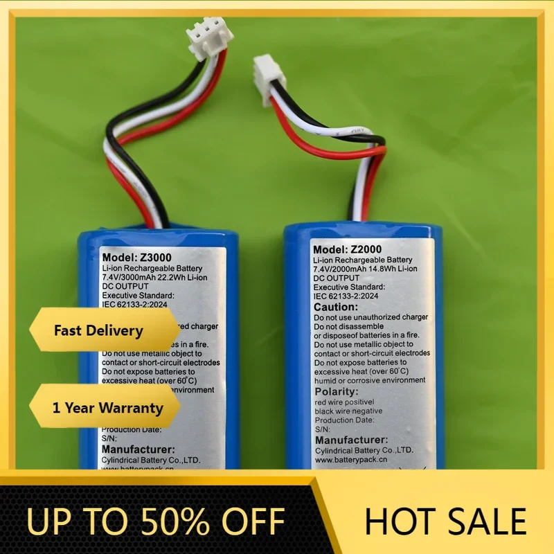 

Новый литий-ионный аккумулятор Z2000 7.4В 2000мАч 14.8Втч с 3-контактным разъемом, перезаряжаемый, быстрая доставка. (Аналог Z3000 7.4В 3000мАч)