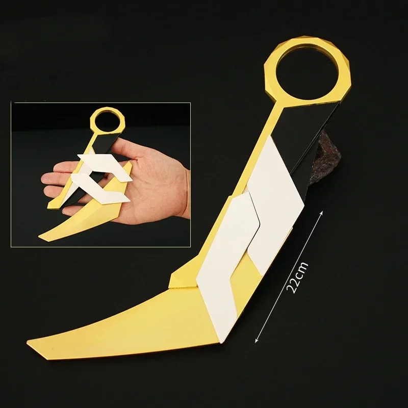 Valorant Knife Game Peripheral Toys Folding Claw Knife Full Metal Static Cosplay Weapon Model Crafts Keychain Pendant Gift 22cm