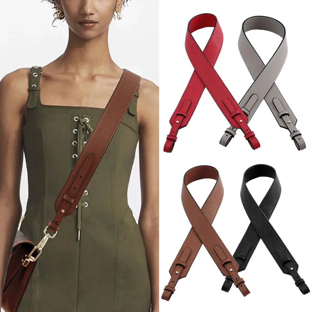 Litchi Pattern Leather Bags Strap Adjustable Replacement Crossbody Handle Strap For Handbag Women DIY Fashion Bag Accessories