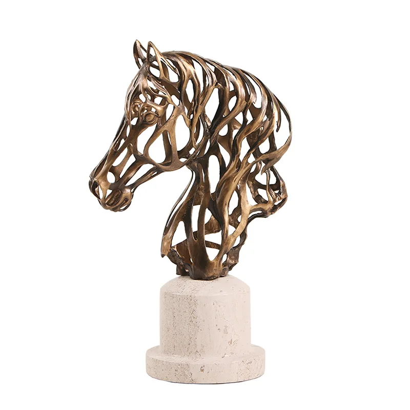 CX retro medieval metal horse ornament study office simple jewelry