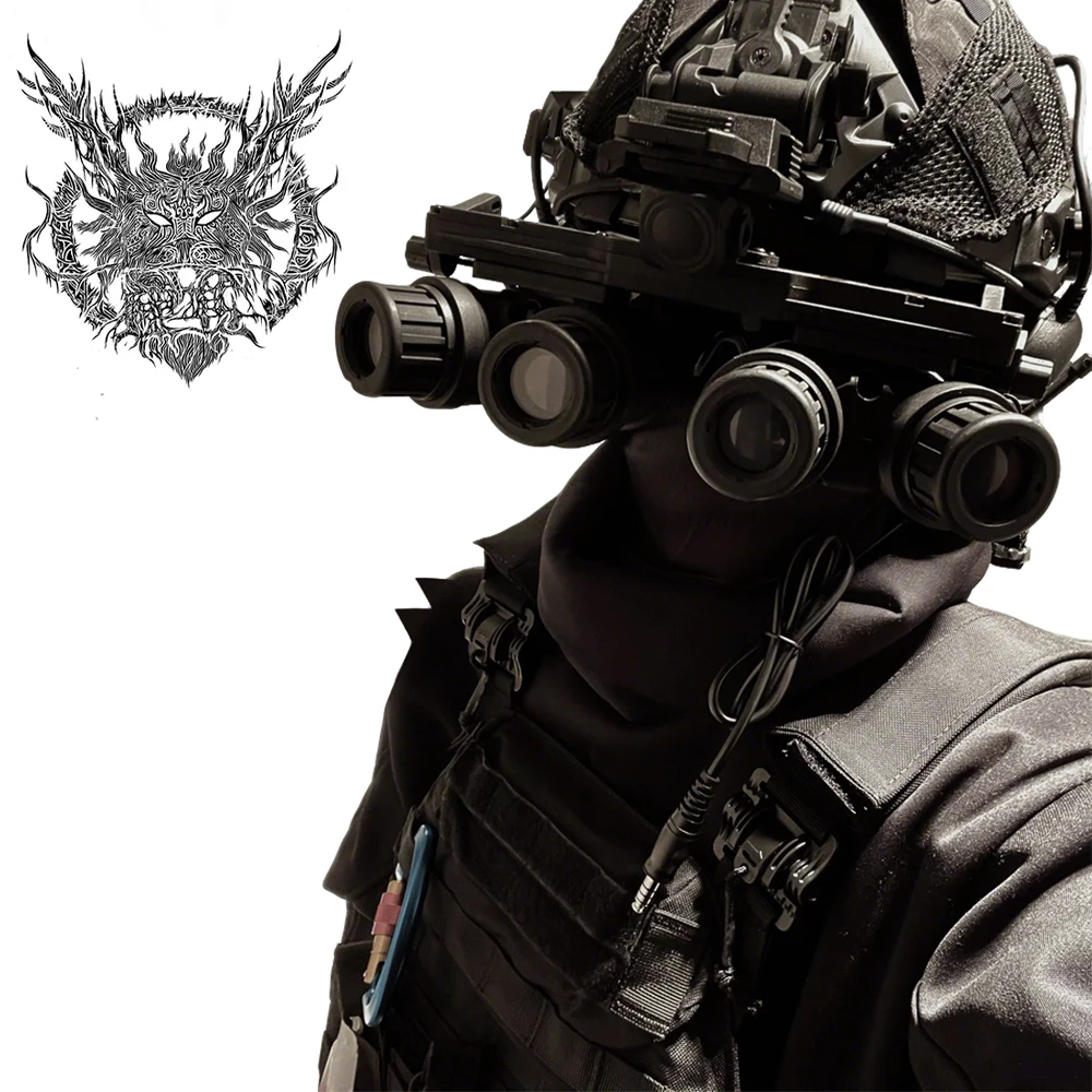 

FAST FOUR-EYE NIGHT VISION GOGGLE MODEL SET COMMUNICATIONS TACTICAL HEADSET FOR MILITARY FANS FOR SPECIAL FORCES ROLE PLAYING