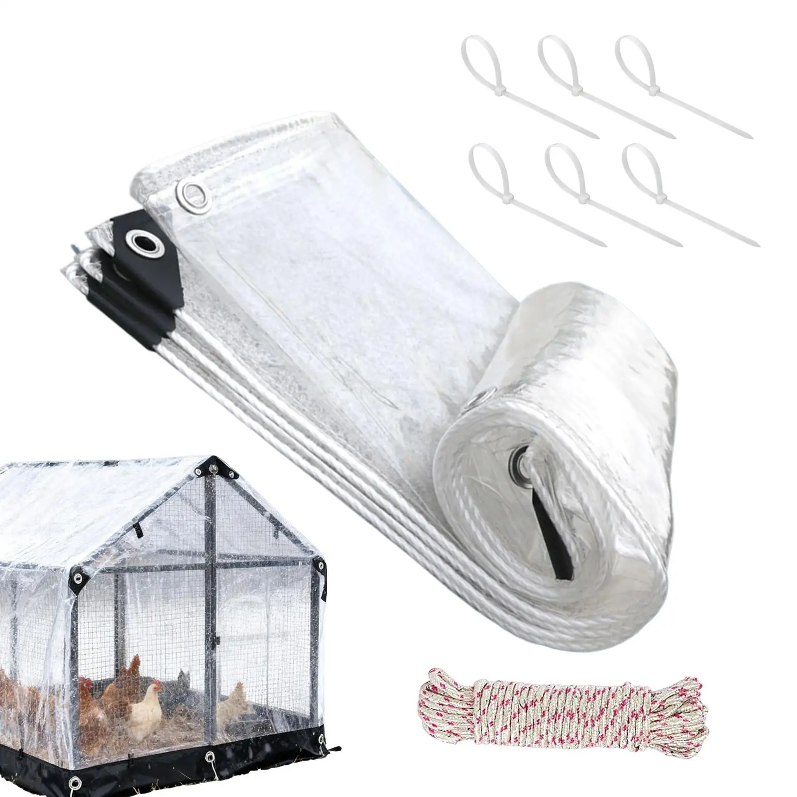 

Водонепроницаемый чехол для курятника, прозрачный корпус с изоляцией шнуров, водонепроницаемый брезент для птицы, открытый сад, заднего двора