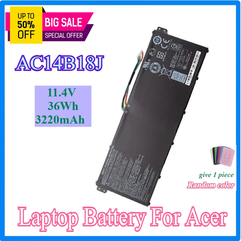 

AC14B13J Laptop Battery for Acer Aspire E3-111 E3-112 E3-112M ES1-531 MS2394 B115-MP EX2519 N15Q3 N15W4 11.4V