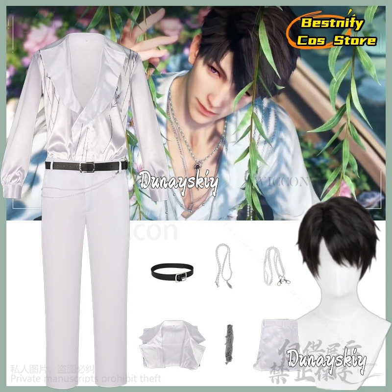 

Caleb Xiayizhou Brother Game Love And Deepspace Cosplay Costume Spring And Flower Outfit Vintage Shirt Pants Necklaceじらいけい