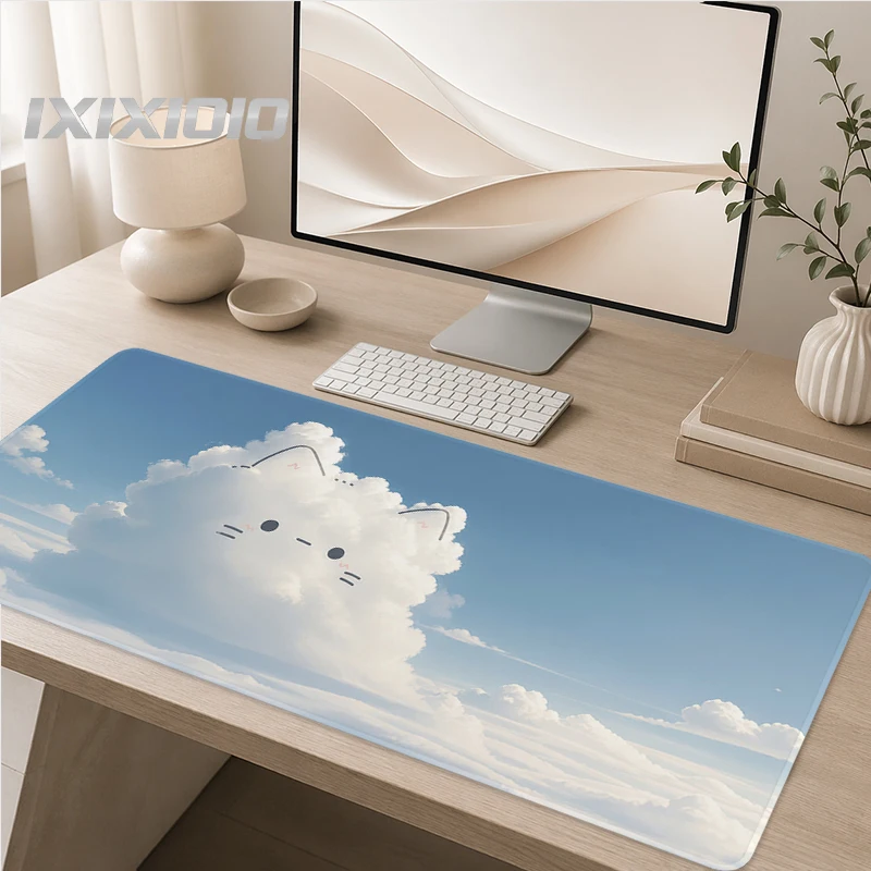 Mouse Pad Cute Cloud Cat Gamer printon demand Home Mousepad XXL Mechanical Keyboard Pad Natural Rubber Carpet Desktop Mouse Pad
